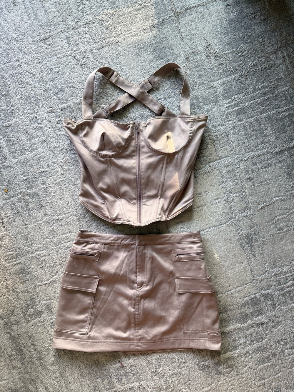 Mistress rocks + Dusty Rose Faux Leather Mini Skirt